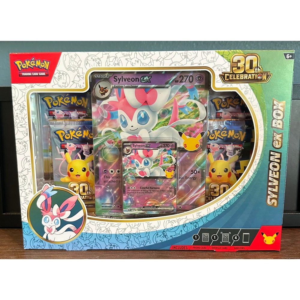 Pokemon TCG 30th Celebration Sylveon ex Box Sealed 4 Booster Packs Promo Card